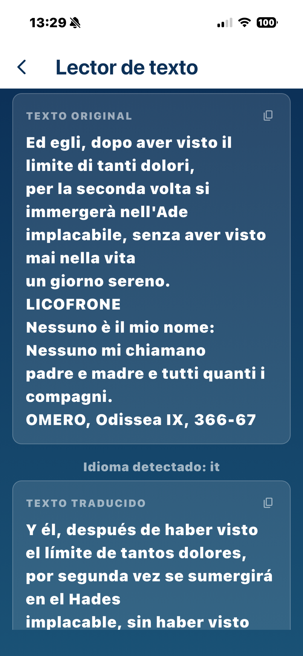 Lectura y traducción